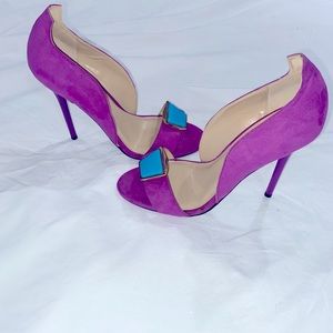 Madison by Shoe Dazzle Fuschia Jewel Toe Pumps. Worn Once!